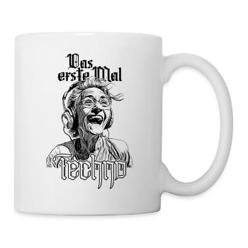 Techno Erwachen – Festival-Beats Shirt - Tasse - Weiß - Rechts