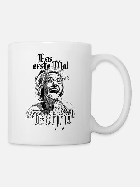 Techno Erwachen – Festival-Beats Shirt - Tasse - Weiß