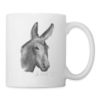 Esel, Graffiti, Malerei,grau, braun - Tasse - Weiß - Rechts