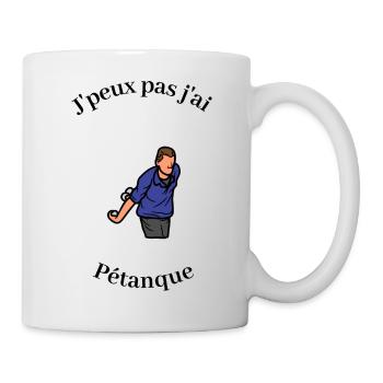 J'peux pas j'ai pétanque - Mug blanc - blanc - Droite