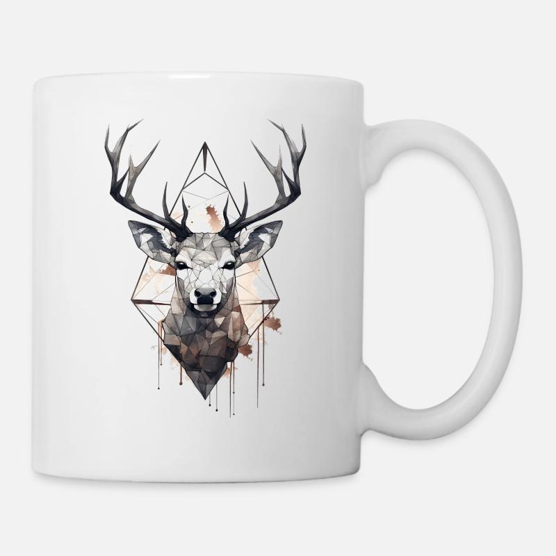 Cerf géométrique - Mug blanc - blanc