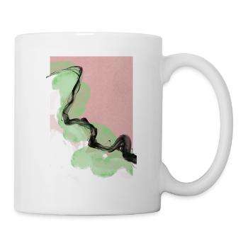 Motif japonais abstrait rose - Mug blanc - blanc - Droite