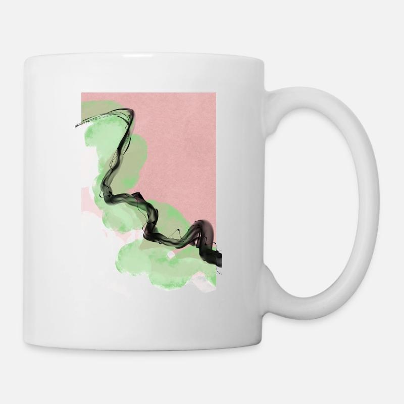 Motif japonais abstrait rose - Mug blanc - blanc