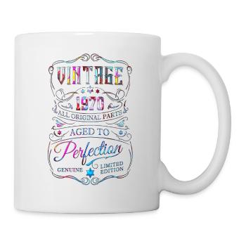 1970 vintage retro 70s 50 born birthday - Mug - white - Right