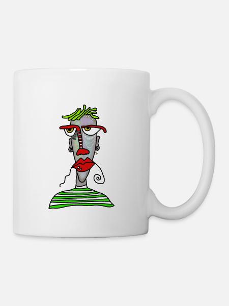 Gesicht - Tasse - Weiß