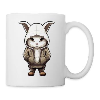 Lièvre arctique cool en vêtements décontractés - Mug blanc - blanc - Droite