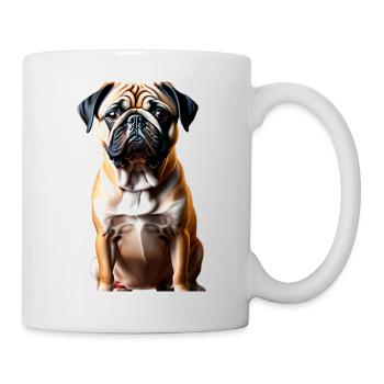 Mops-Hund-Thema - Tasse - Weiß - Rechts