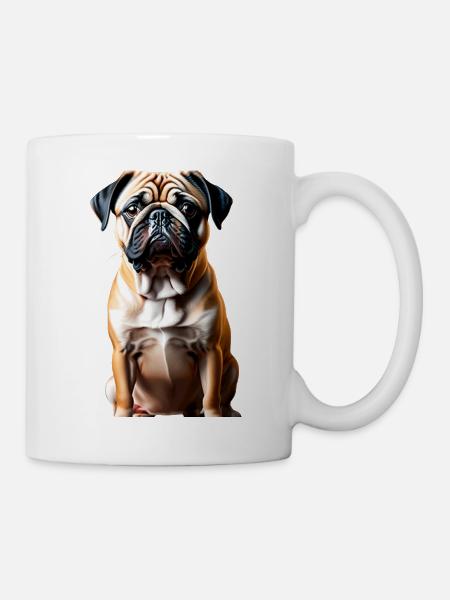 Mops-Hund-Thema - Tasse - Weiß