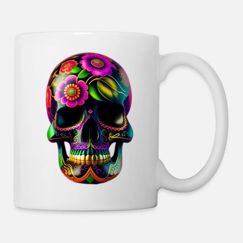 Crâne à la mexicaine - Mug blanc - blanc