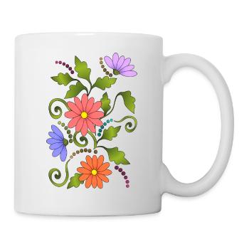 Fleur - Mug blanc - blanc - Droite