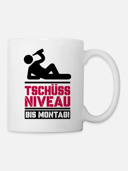 tschüss niveau - Tasse - Weiß
