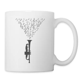 Trompete Geschenktrompete - Tasse - Weiß - Rechts