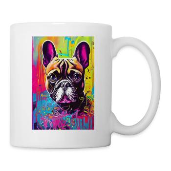 Modern Pop Art Print | colorful | French Bulldog - Mug - white - Right