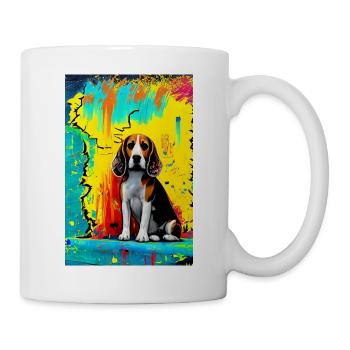 Modern Pop Art Print | colorful | Beagle Dog - Mug - white - Right