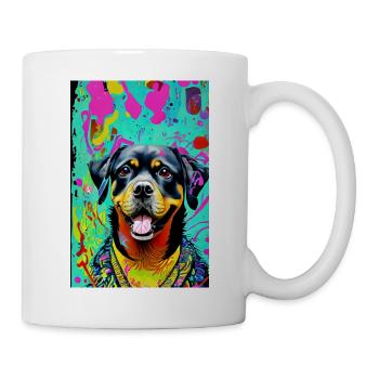 Modern Pop Art Print | colorful | Rottweiler - Mug - white - Right