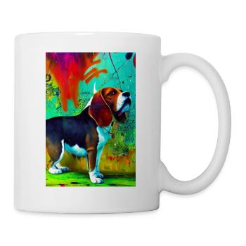 Modern Pop Art Print | colorful | Beagle Dog - Mug - white - Right