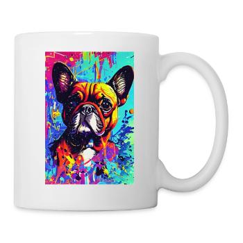 Modern Pop Art Print | colorful | French Bulldog - Mug - white - Right