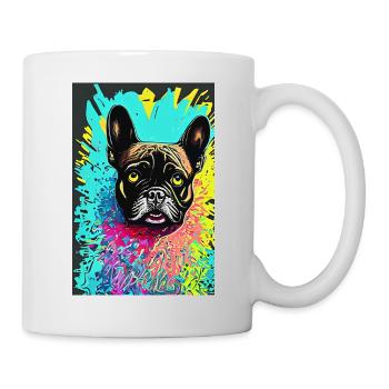 Modern Pop Art Print | colorful | French Bulldog - Mug - white - Right