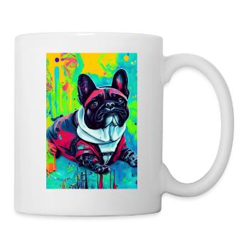Modern Pop Art Print | colorful | French Bulldog - Mug - white - Right