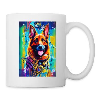 Modern Pop Art Print | colorful | German Shepherd - Mug - white - Right