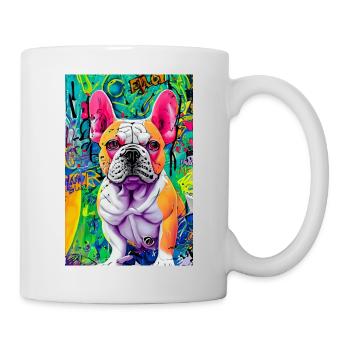 Modern Pop Art Print | colorful | French Bulldog - Mug - white - Right