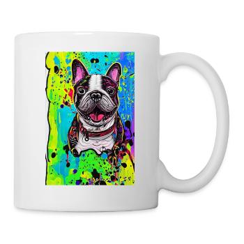 Modern Pop Art Print | colorful | French Bulldog - Mug - white - Right