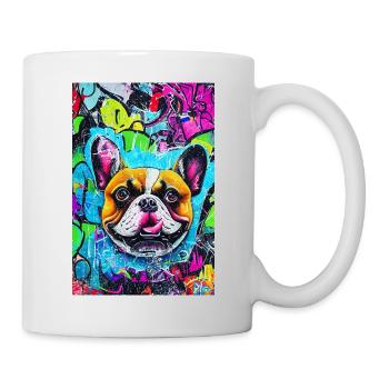 Modern Pop Art Print | colorful | French Bulldog - Mug - white - Right
