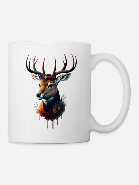 Hirsch - Tasse - Weiß