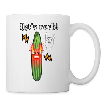Rocker,rockergurke,party, heavy metal, Gurke - Tasse - Weiß - Rechts
