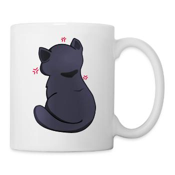 Funny Kawaii Black Cat, Annoyed Cat - Mug - white - Right