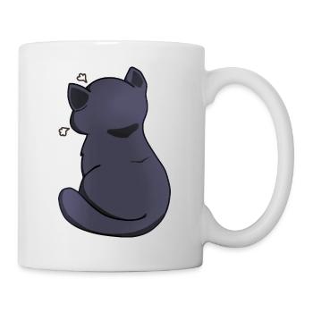 Funny Kawaii Black Cat, Annoyed Cat - Mug - white - Right