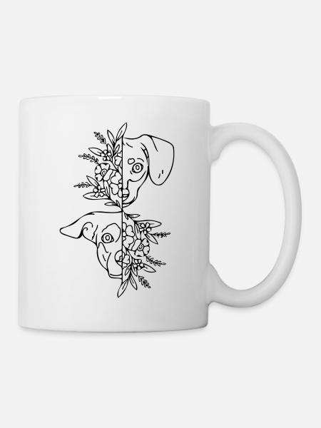 zwei Hunde - Tasse - Weiß
