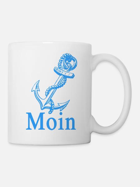 Moin mit Anker - Tasse - Weiß