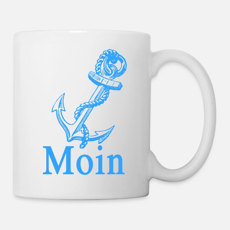 Moin mit Anker - Tasse - Weiß