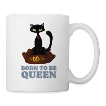 Katze Miautz is born to be queen - Tasse - Weiß - Rechts