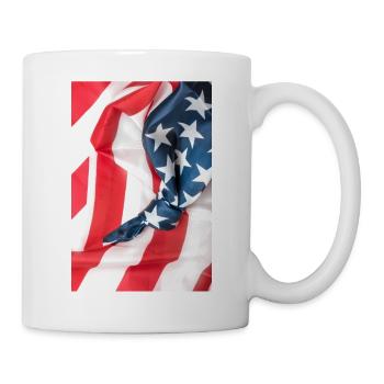 American flag with knot - Mug - white - Right