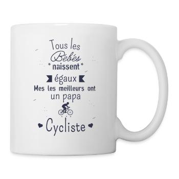 les meilleurs bébés ont un papa Cycliste - Mug blanc - blanc - Droite