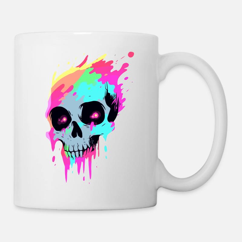 Cute Punk Skull / Kawaii Punk Skull - Mug - white