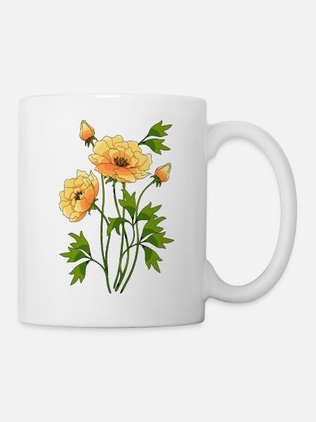 Blumen - Tasse - Weiß
