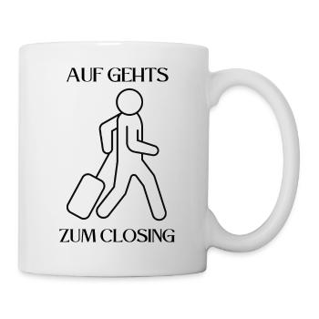 Auf gehts zum Malle Closing! Party, Mallorca, JGA! - Tasse - Weiß - Rechts