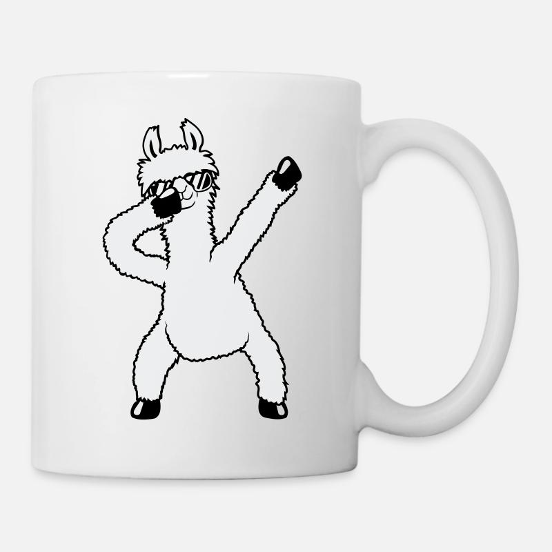 Lustiges Dabbing Dab Dance Lama Coole Sonnenbrille - Tasse - Weiß