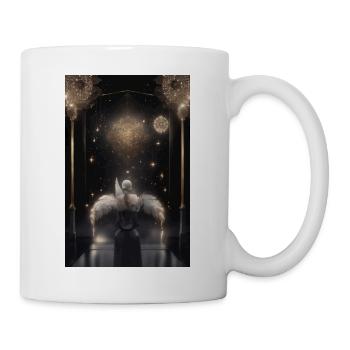 Angel gazing into stars - Mug - white - Right