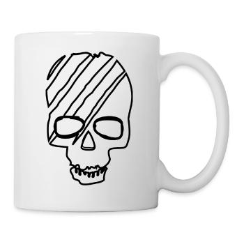 Totenkopf "Skizze" - Tasse - Weiß - Rechts