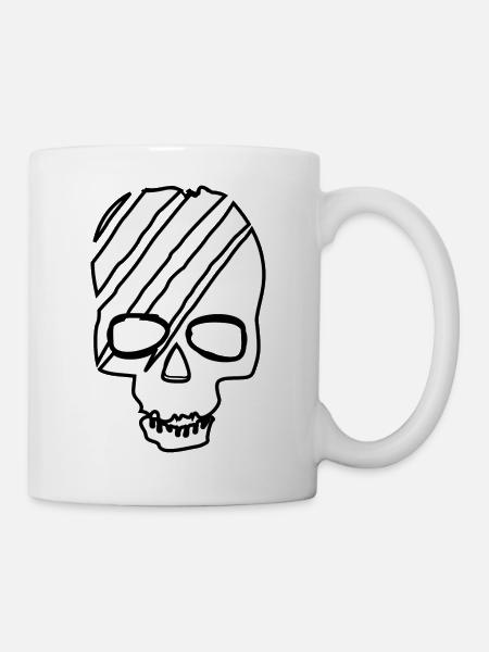 Totenkopf "Skizze" - Tasse - Weiß