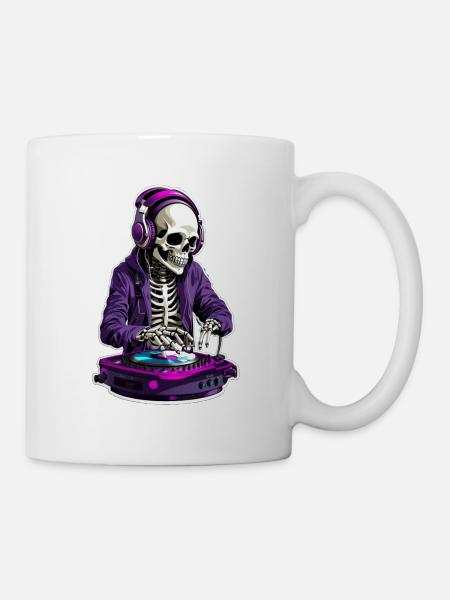 DJ squelette - Mug blanc - blanc