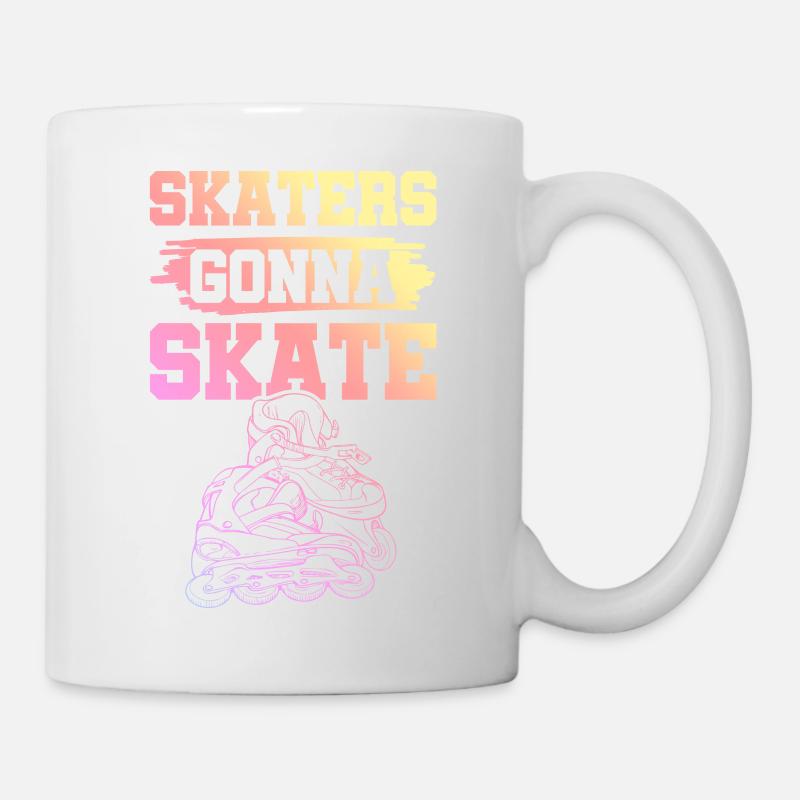 skate skaten - Tasse - Weiß