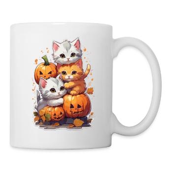 Kawaii Halloween Katze Kürbis Halloween Kostüm - Tasse - Weiß - Rechts