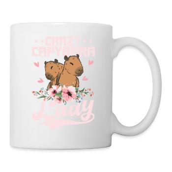 Crazy Capybara Lady Capibara Owner Mammal - Tasse - Weiß - Rechts