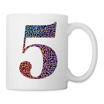 5e anniversaire léopard - Mug blanc - blanc - Droite