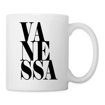 Vanessa Nom Prénom Police moderne Word Art - Mug blanc - blanc - Droite